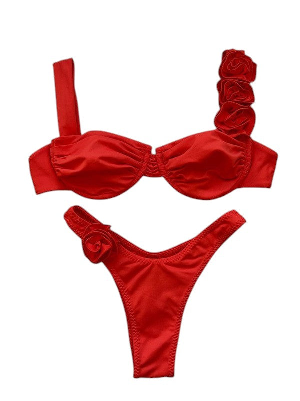 Women's Vacation Two piece rose bikini