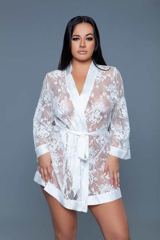 Women's Sleepwear/LoungewearWomens Lingerie Delia Robe in White - VacationGrabs