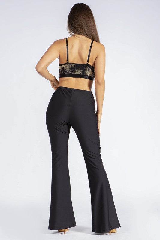 Basic Pants with Flared Leg - VacationGrabs