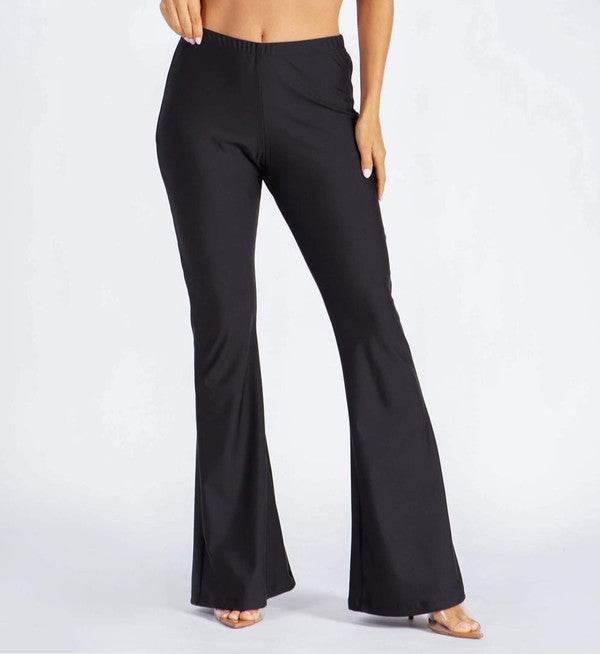 Basic Pants with Flared Leg - VacationGrabs