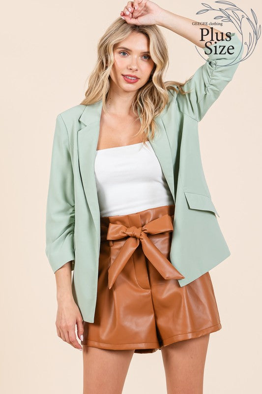 Women's BlazersPlus Classy Open-Front Casual Blazer - VacationGrabs