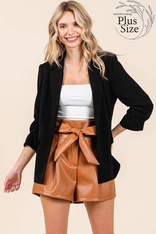 Women's BlazersPlus Classy Open-Front Casual Blazer - VacationGrabs