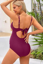 Ruch Scallop V Neck One Piece Maternity Swimsuit - VacationGrabs