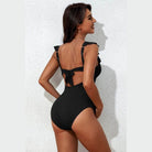 Ribbed Tie Knot Cutout Ruched Maternity Swimsuit - VacationGrabs