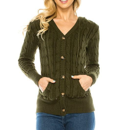 Women's Sweaters Knit Sweater Button Front