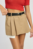 Women's SkirtsGrey Pleated Mini Skirt - VacationGrabs