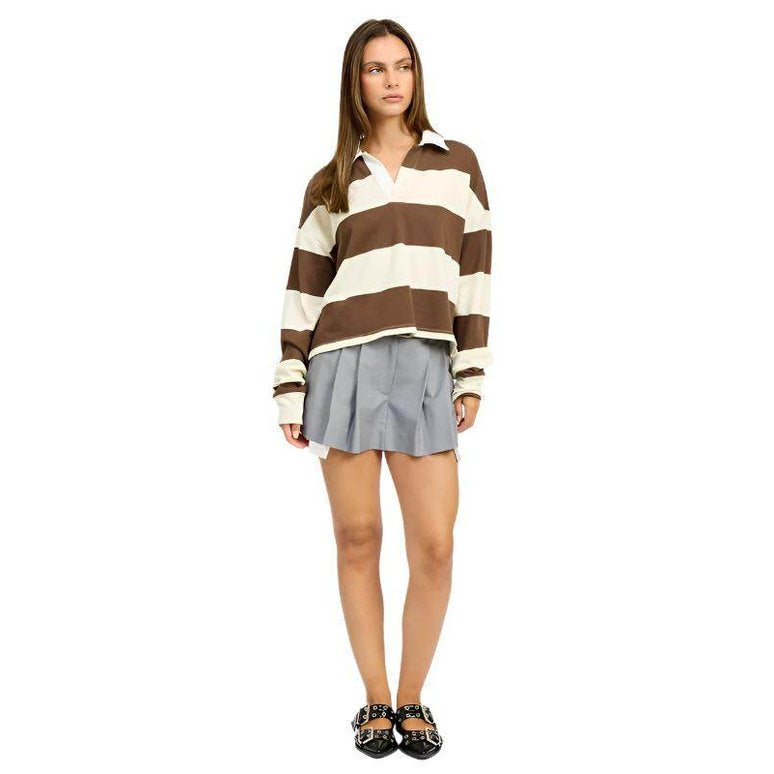 Grey Pleated Mini Skirt - VacationGrabs