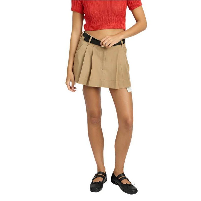 Grey Pleated Mini Skirt - VacationGrabs