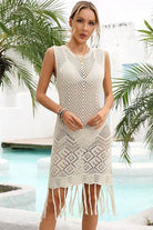 Linnie Openwork Cover-Up Dress - VacationGrabs