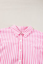 Women's ShirtsStripe Button Up Dolman Shirt - VacationGrabs