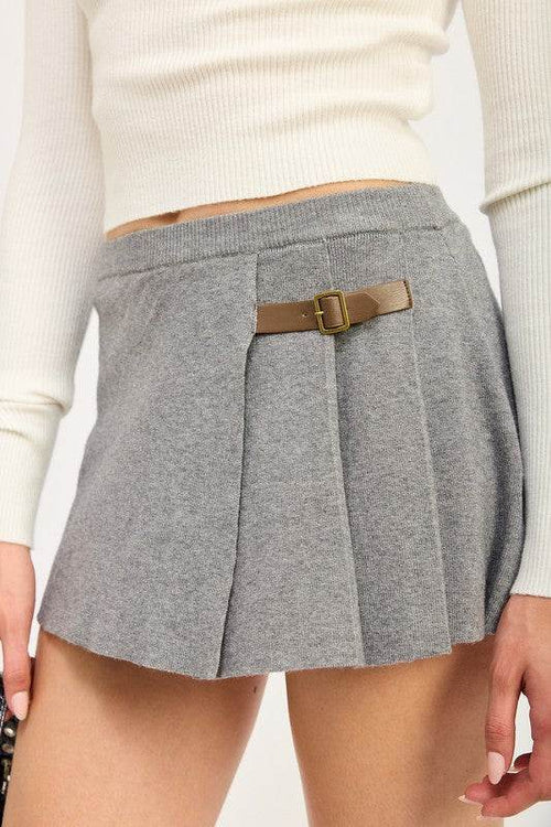 Chocolate Pleated Mini Skort for Women - VacationGrabs