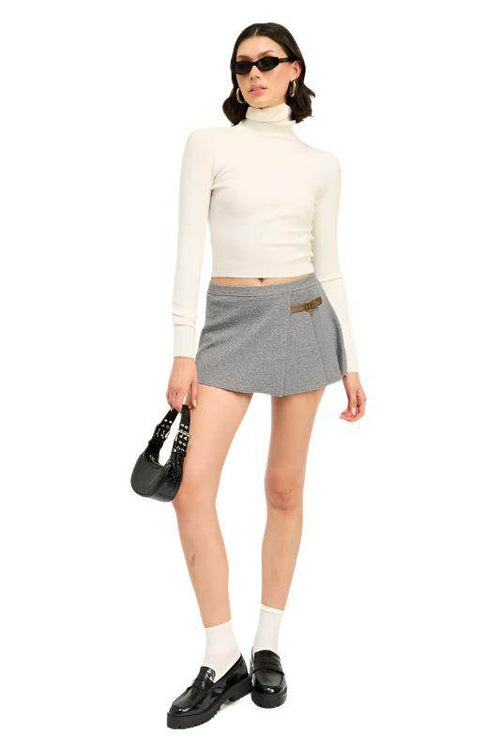 Chocolate Pleated Mini Skort for Women - VacationGrabs