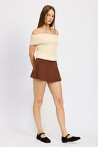 Women's SkirtsChocolate Pleated Mini Skort for Women - VacationGrabs