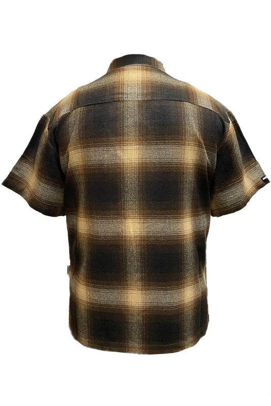 Mens Plaid Short Sleeve Flannel - VacationGrabs