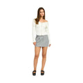 Mini Skirt with Diagonal Button Detail - VacationGrabs
