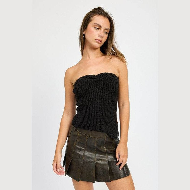 Women's Faux Leather Pleated Mini Skirt - VacationGrabs