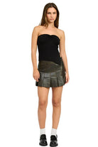 Women's SkirtsWomen's Faux Leather Pleated Mini Skirt - VacationGrabs