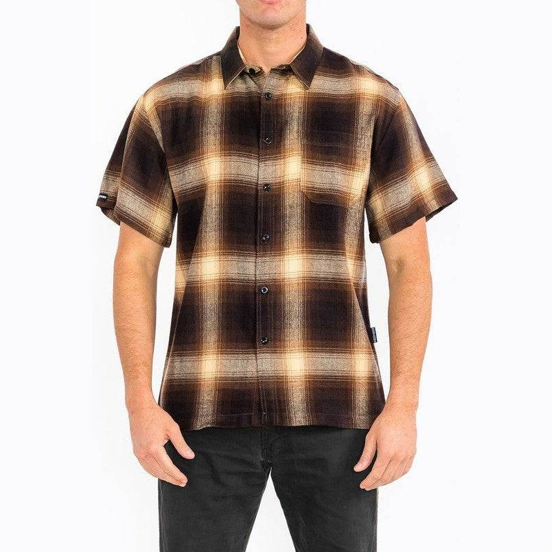 Mens Plaid Short Sleeve Flannel - VacationGrabs