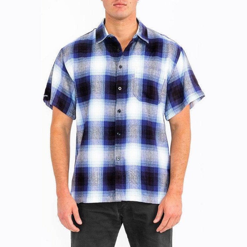 Mens Plaid Short Sleeve Flannel - VacationGrabs