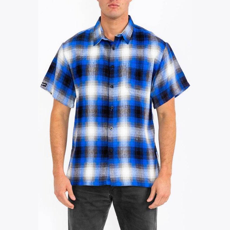 Mens Plaid Short Sleeve Flannel - VacationGrabs