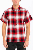Mens Plaid Short Sleeve Flannel - VacationGrabs