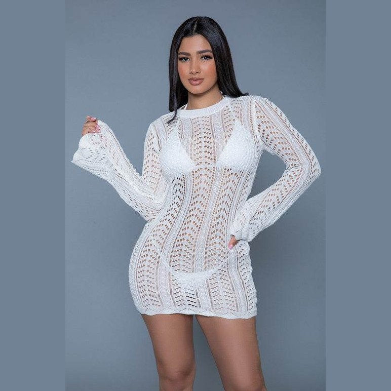 Kinsley Crochet Mini Dress - VacationGrabs