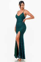 Open Back Lace Mermaid Dress Maxi - VacationGrabs