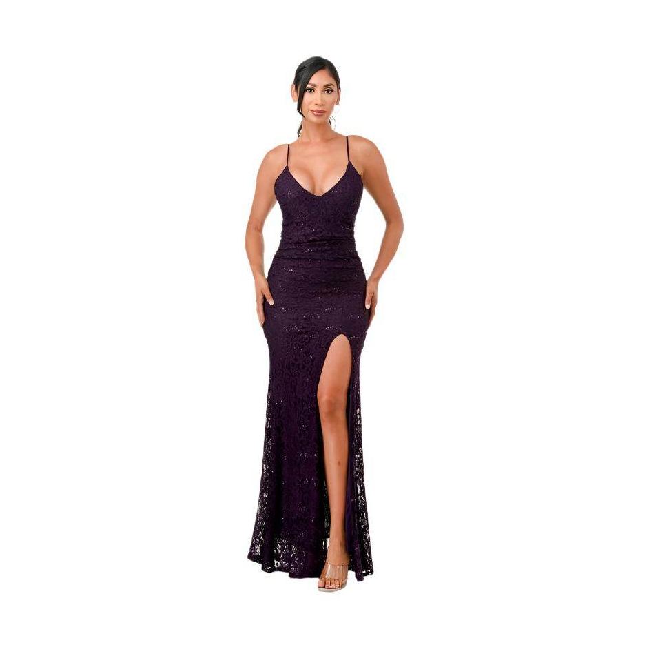 Open Back Lace Mermaid Dress Maxi - VacationGrabs