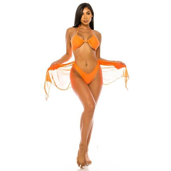 Womens Three-Piece Bikini Set - VacationGrabs