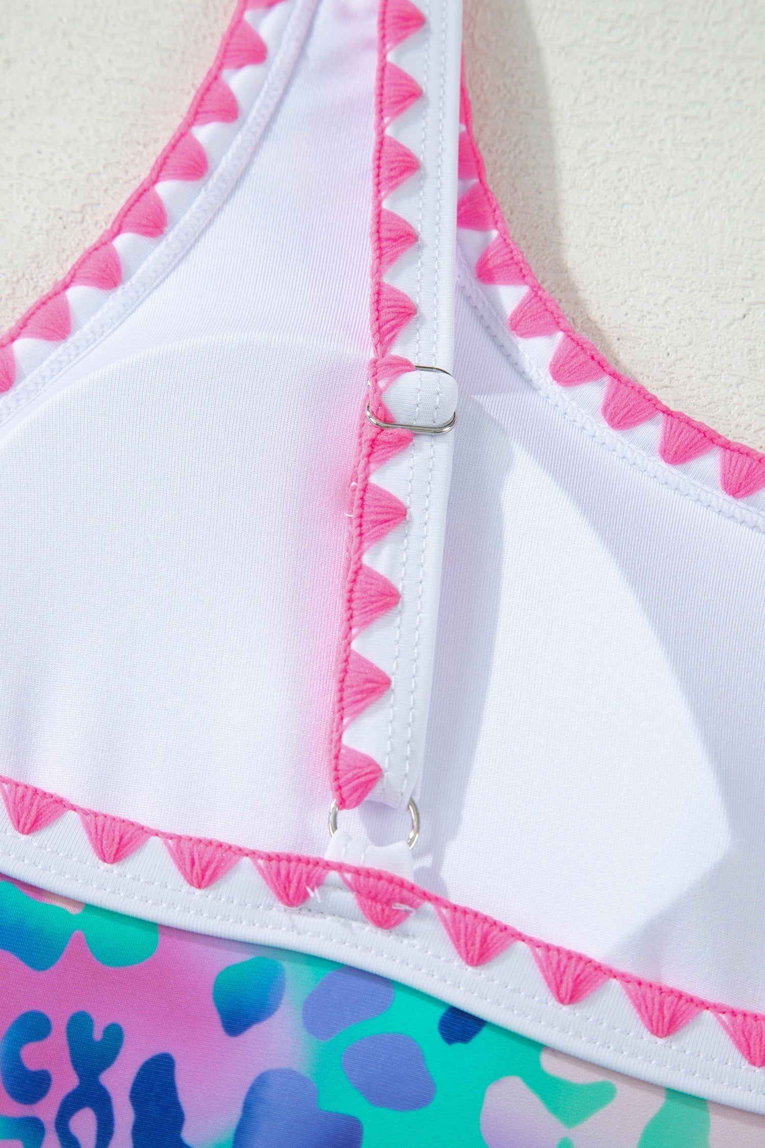 Ensemble de bikini taille haute léopard à bordure fantaisie