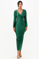 Women's DressesLong Sleeve Shiny Maxi Dress - VacationGrabs