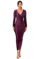 Women's DressesLong Sleeve Shiny Maxi Dress - VacationGrabs