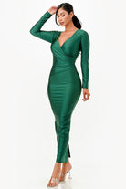 Women's DressesLong Sleeve Shiny Maxi Dress - VacationGrabs