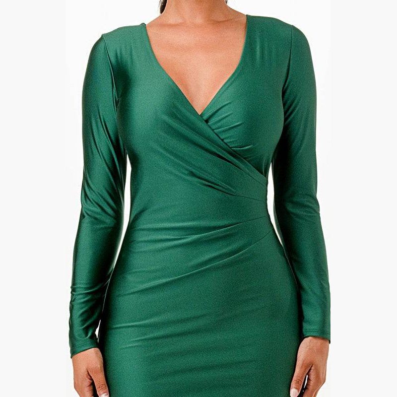 Long Sleeve Shiny Maxi Dress - VacationGrabs