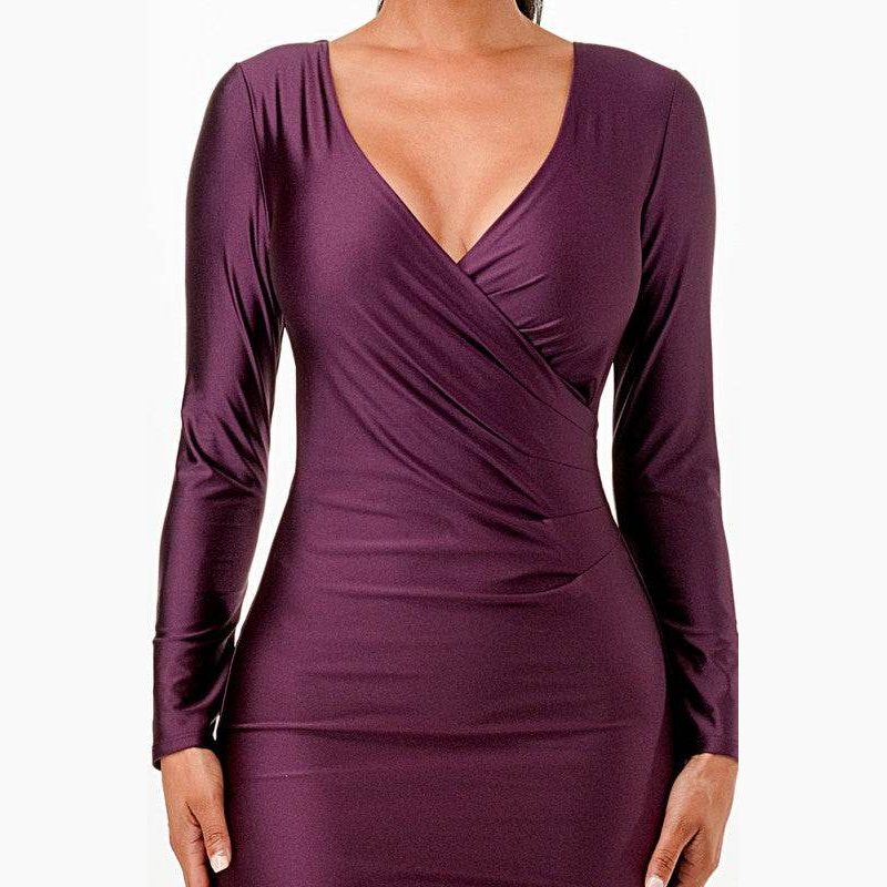 Long Sleeve Shiny Maxi Dress - VacationGrabs