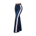Striped Wide Leg Pant in Dark Denim - VacationGrabs