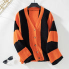 Women's Sweaters - CardigansColor Block Striped Knit Cardigan - VacationGrabs