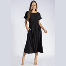 Black Backless Knot Strap Dress - VacationGrabs