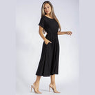 Black Backless Knot Strap Dress - VacationGrabs