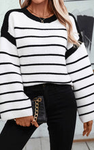 Women's SweatersWomens Knit Striped Sweater - VacationGrabs