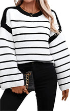 Women's SweatersWomens Knit Striped Sweater - VacationGrabs