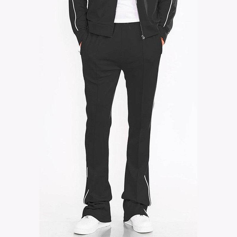 Mens Royal Blue Side Pipe Stacked Flare Pants - VacationGrabs