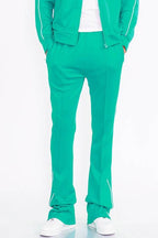 Mens Orange Side Pipe Stacked Flare Pants - VacationGrabs