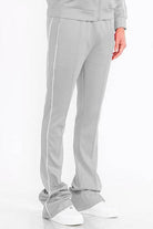 Mens Orange Side Pipe Stacked Flare Pants - VacationGrabs