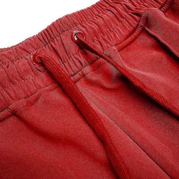 Mens Red Side Pipe Stacked Flare Pants - VacationGrabs
