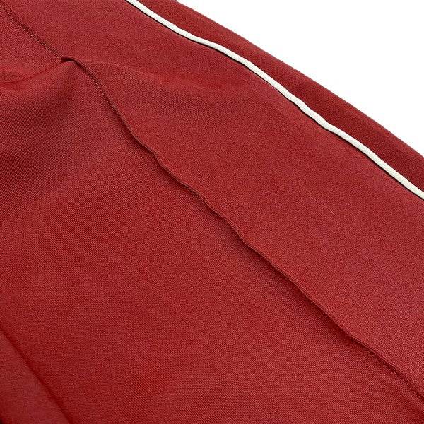 Mens Red Side Pipe Stacked Flare Pants - VacationGrabs