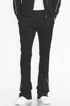 Mens Orange Side Pipe Stacked Flare Pants - VacationGrabs
