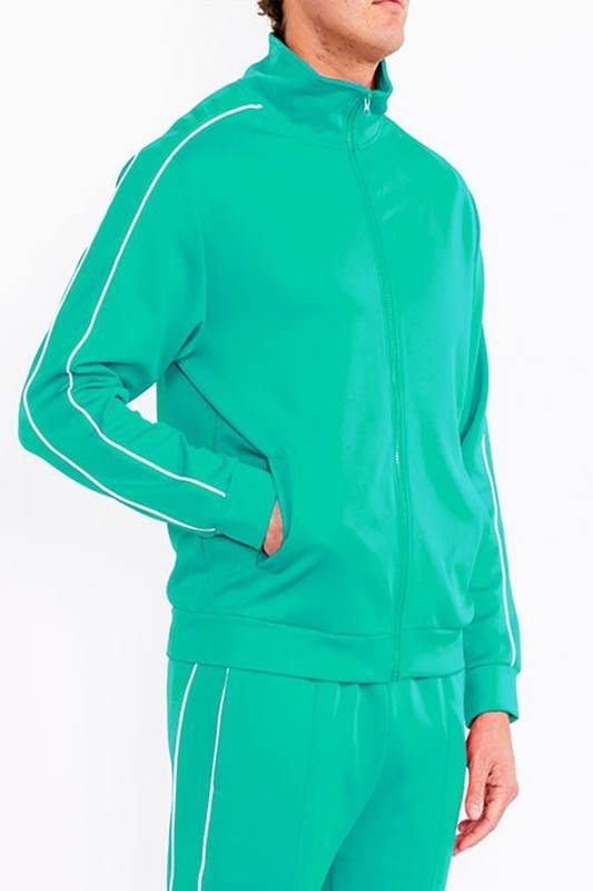 Mens Orange Side Pipe Track Jacket - VacationGrabs