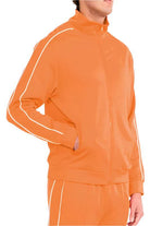Mens Orange Side Pipe Track Jacket - VacationGrabs