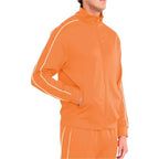 Mens Orange Side Pipe Track Jacket - VacationGrabs